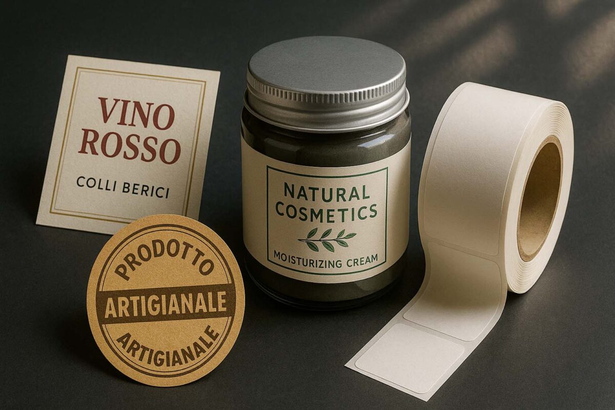Etichette adesive personalizzate per vino, cosmetici e prodotti artigianali stampate a Vicenza