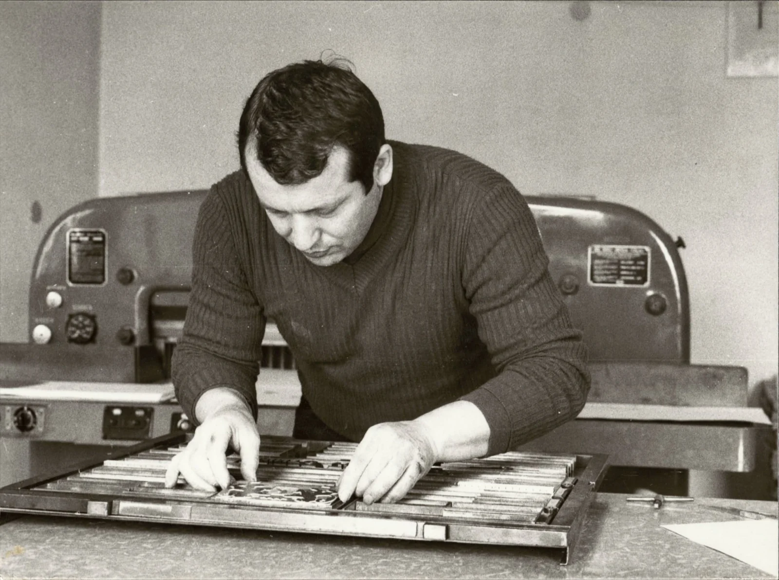 Lavorazione tipografica nell’archivio Grafiche Wanda